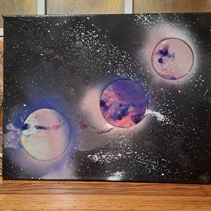 Galaxy Painting with Planets
